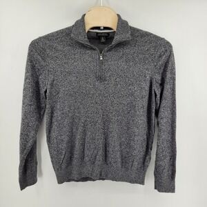 Banana Republic Mens XL Tall‎ 1/4 Zip Sweater Pima Cotton Cashmere Blend Gray